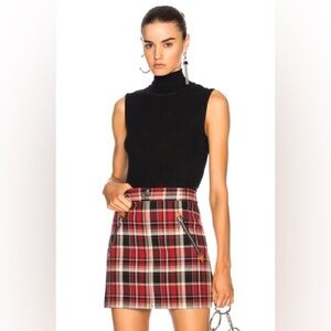 SALE Rag & Bone Leah Red Plaid Zip Mini Skirt Size 2